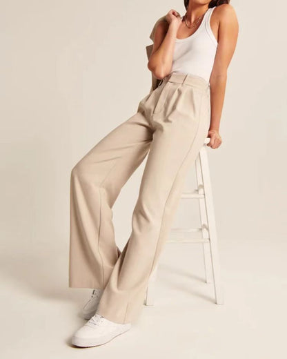 Straight Wide Leg Pocket Pants
