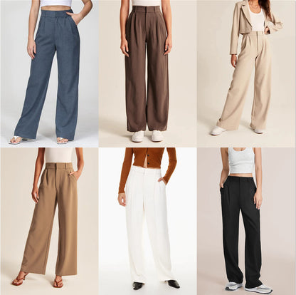 Straight Wide Leg Pocket Pants