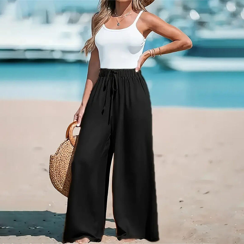 High Waist Wide Leg Pants - Casual & Business